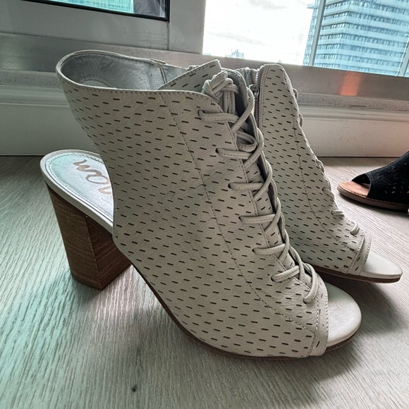 Sam Edelman light grey sandals leather upper with zipper - Picture 4 of 6